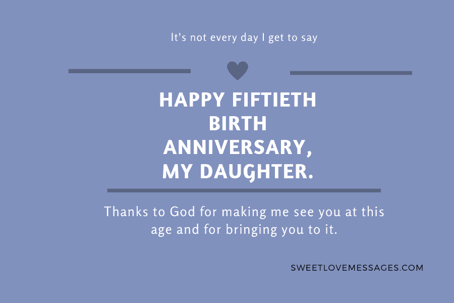 Happy 50th Birthday Wishes for Daughter 1