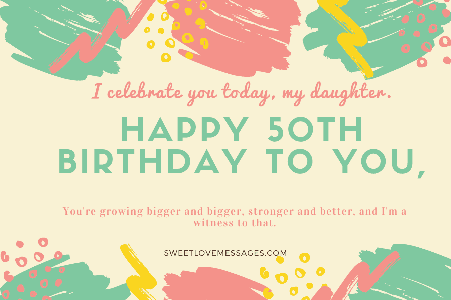 Happy 50th Birthday Wishes for Daughter