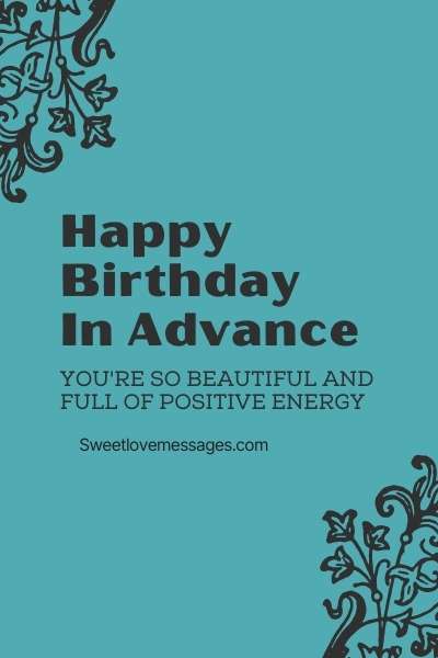 Advance Happy Birthday Wishes for Wife